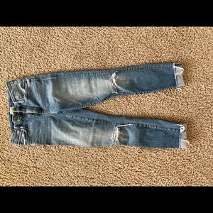 High Waisted Looker Ankle Fray Mother Jeans size 24